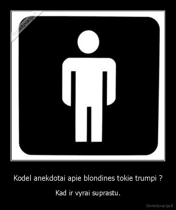 Kodel anekdotai apie blondines tokie trumpi ? - Kad ir vyrai suprastu.
