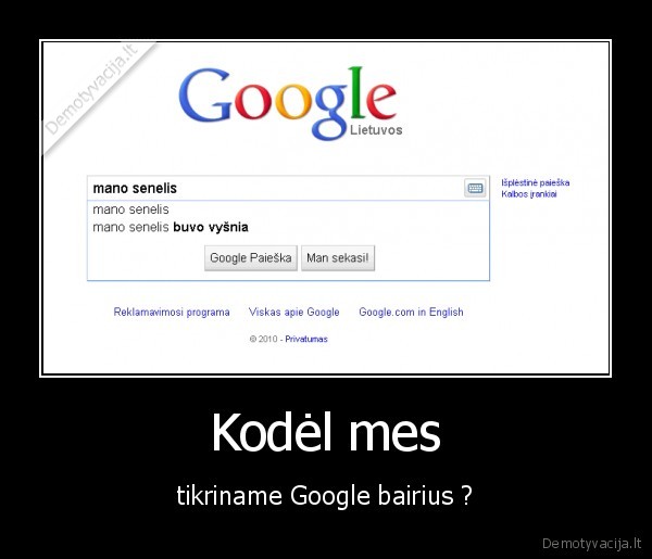 Kodėl mes - tikriname Google bairius ?