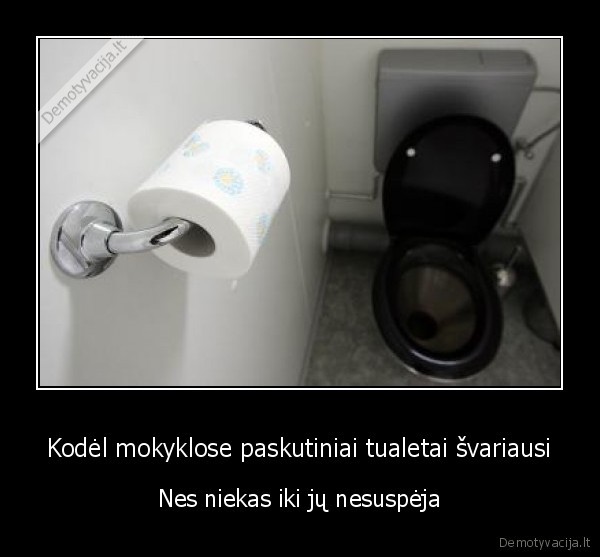 Kodėl mokyklose paskutiniai tualetai švariausi - Nes niekas iki jų nesuspėja