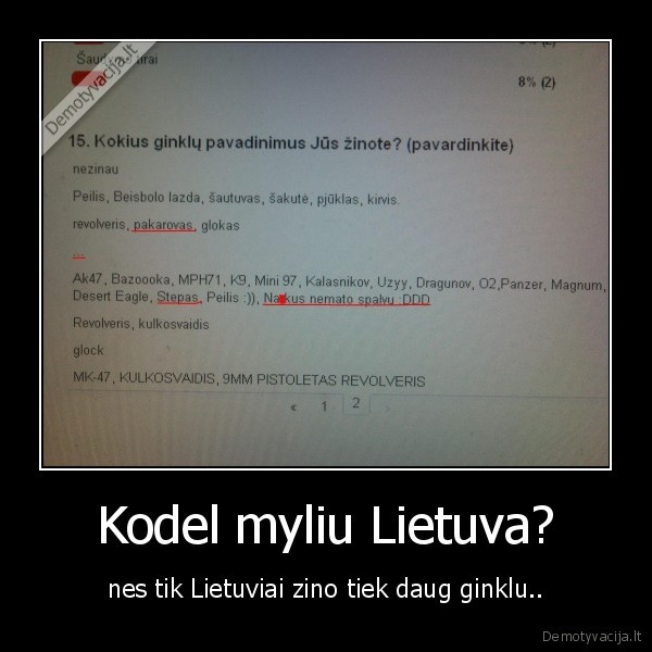 Kodel myliu Lietuva? - nes tik Lietuviai zino tiek daug ginklu..