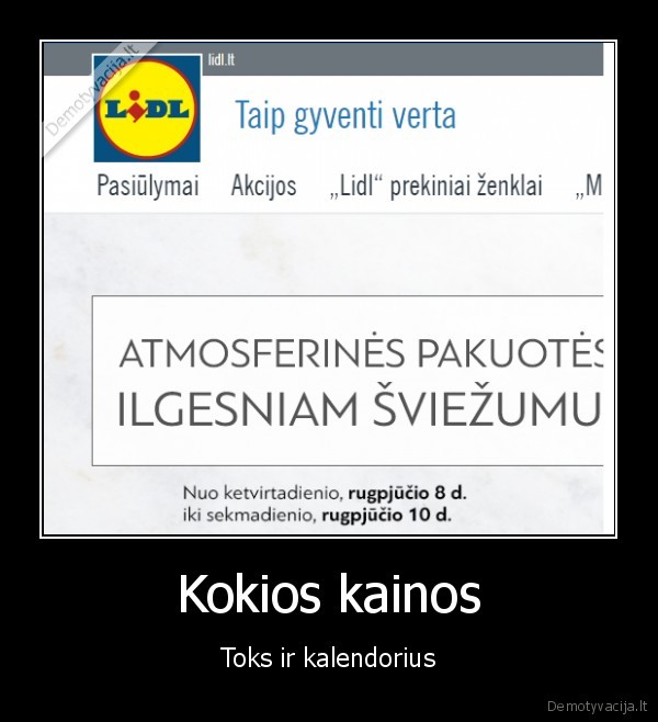 Kokios kainos - Toks ir kalendorius