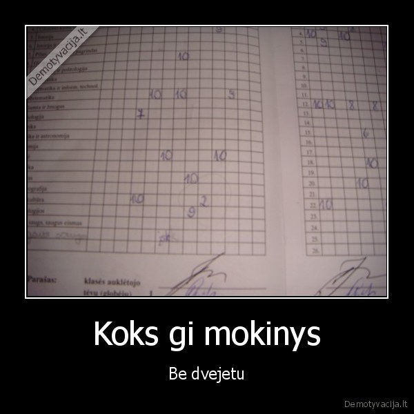 Koks gi mokinys - Be dvejetu