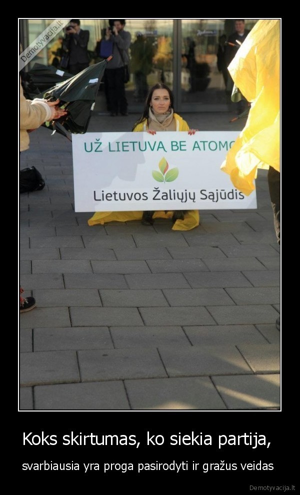 Koks skirtumas, ko siekia partija,  - svarbiausia yra proga pasirodyti ir gražus veidas 