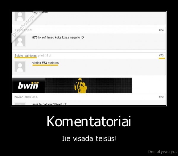 Komentatoriai - Jie visada teisūs!