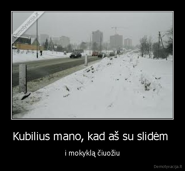 Kubilius mano, kad aš su slidėm  - i mokyklą čiuožiu