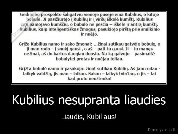 Kubilius nesupranta liaudies - Liaudis, Kubiliaus!