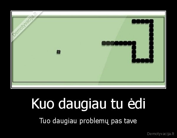 Kuo daugiau tu ėdi - Tuo daugiau problemų pas tave