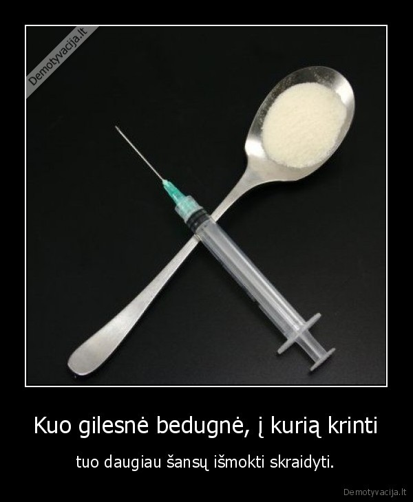 Kuo gilesnė bedugnė, į kurią krinti - tuo daugiau šansų išmokti skraidyti.