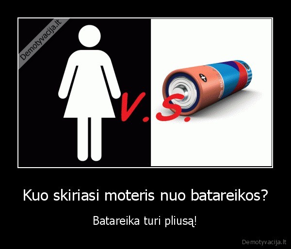 Kuo skiriasi moteris nuo batareikos? - Batareika turi pliusą!