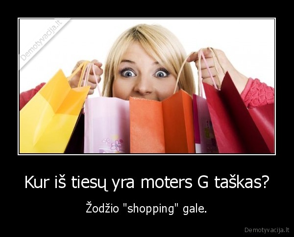 Kur iš tiesų yra moters G taškas? - Žodžio "shopping" gale.