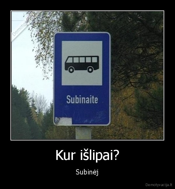 Kur išlipai? - Subinėj