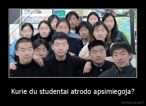 Kurie du studentai atrodo apsimiegoja? - 