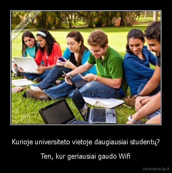 Kurioje universiteto vietoje daugiausiai studentų? - Ten, kur geriausiai gaudo Wifi