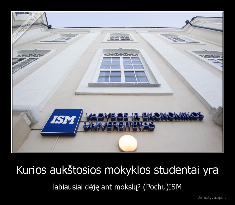 Kurios aukštosios mokyklos studentai yra - labiausiai dėję ant mokslų? (Pochu)ISM