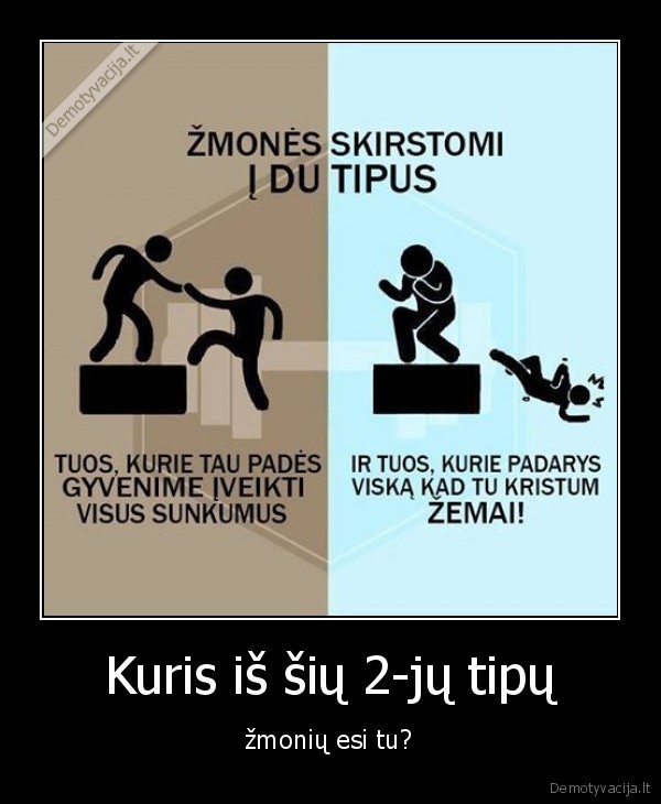 Kuris iš šių 2-jų tipų -  žmonių esi tu? 