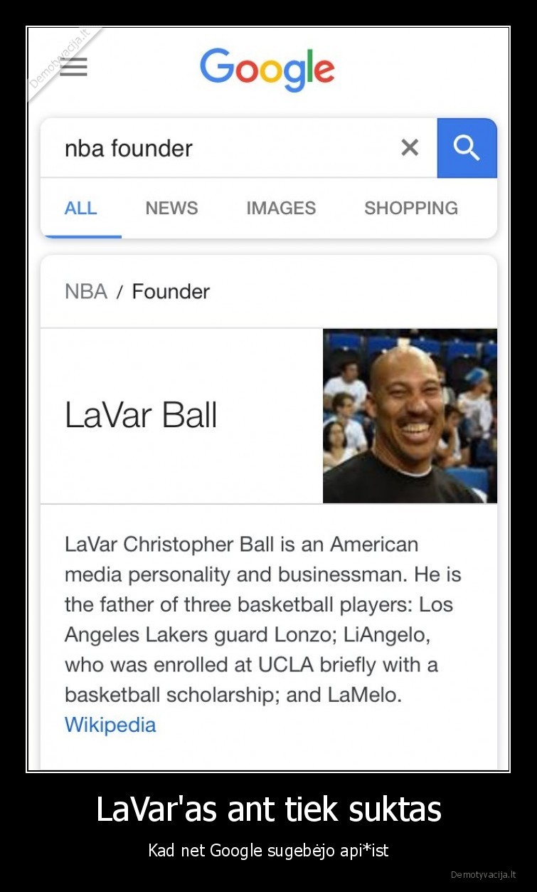 LaVar'as ant tiek suktas - Kad net Google sugebėjo api*ist