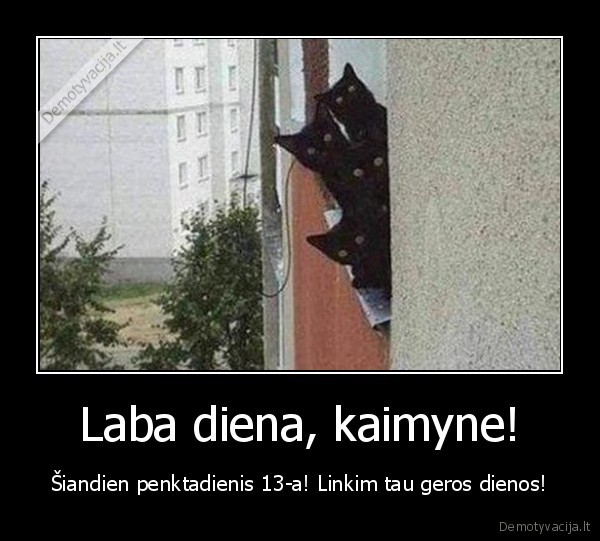 Laba diena, kaimyne! - Šiandien penktadienis 13-a! Linkim tau geros dienos!