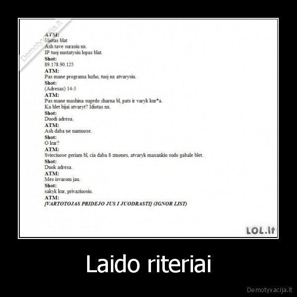 Laido riteriai - 