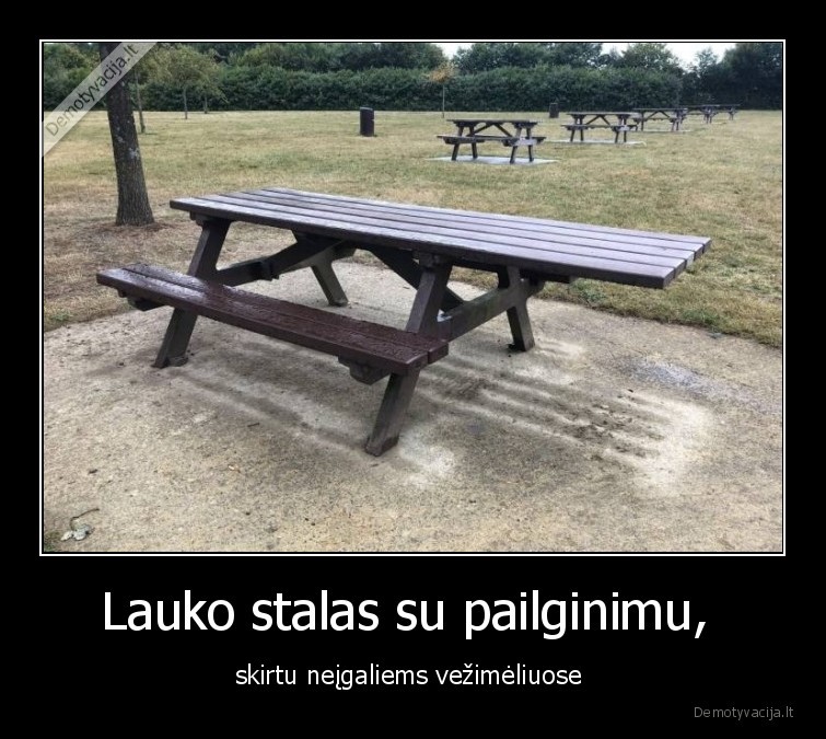 Lauko stalas su pailginimu,  - skirtu neįgaliems vežimėliuose 