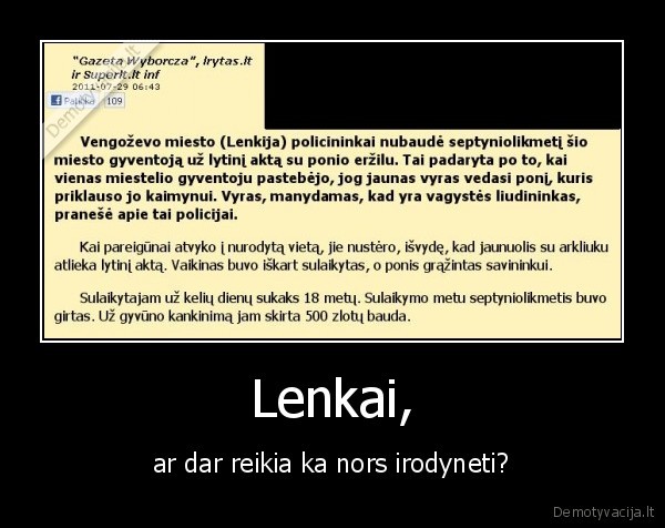 Lenkai, - ar dar reikia ka nors irodyneti?