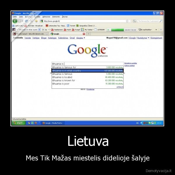 Lietuva - Mes Tik Mažas miestelis didelioje šalyje