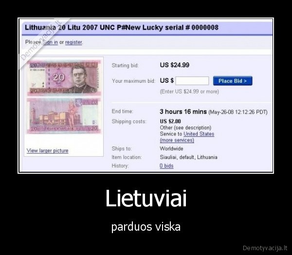 Lietuviai - parduos viska