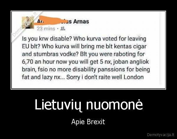 Lietuvių nuomonė - Apie Brexit