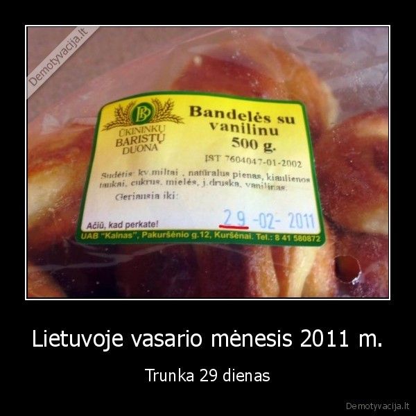 Lietuvoje vasario mėnesis 2011 m. - Trunka 29 dienas