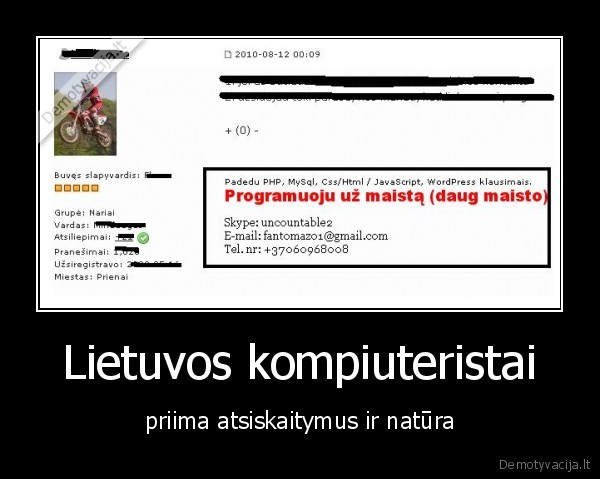 Lietuvos kompiuteristai - priima atsiskaitymus ir natūra