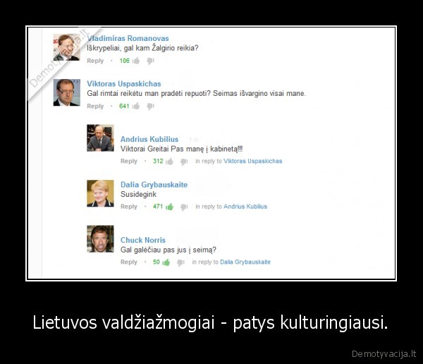 Lietuvos valdžiažmogiai - patys kulturingiausi. - 