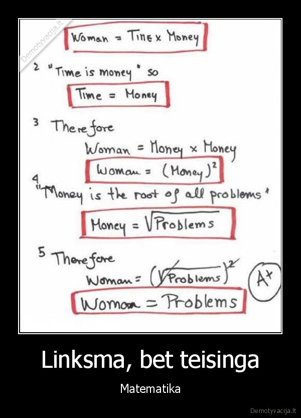 Linksma, bet teisinga - Matematika