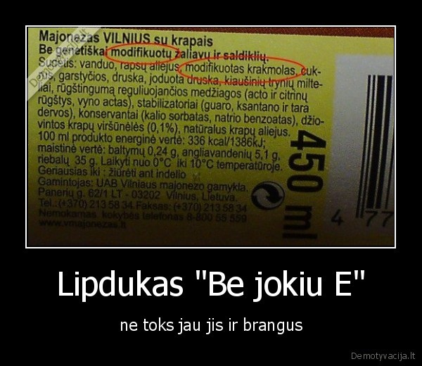 Lipdukas "Be jokiu E" - ne toks jau jis ir brangus
