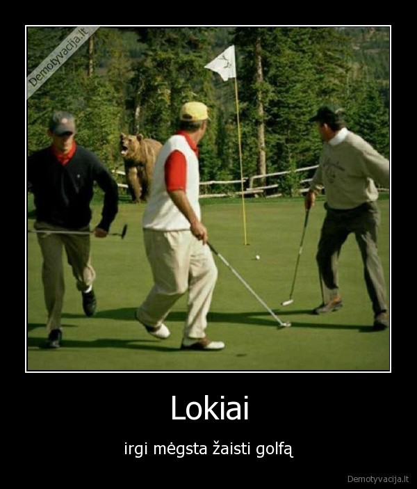 Lokiai - irgi mėgsta žaisti golfą