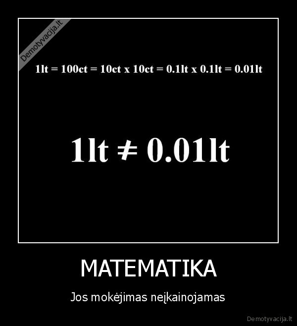 MATEMATIKA - Jos mokėjimas neįkainojamas