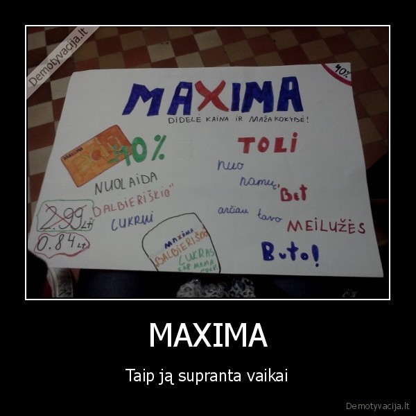 MAXIMA - Taip ją supranta vaikai