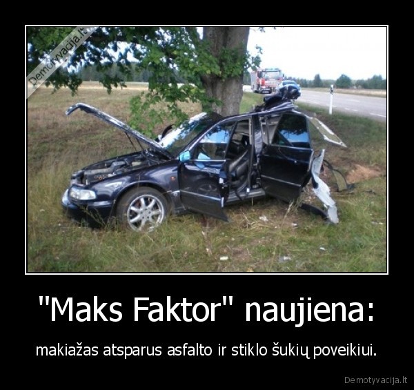 "Maks Faktor" naujiena: - makiažas atsparus asfalto ir stiklo šukių poveikiui.