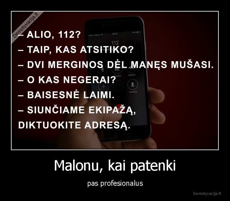 Malonu, kai patenki - pas profesionalus