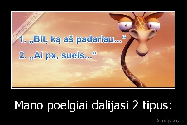 Mano poelgiai dalijasi 2 tipus: - 