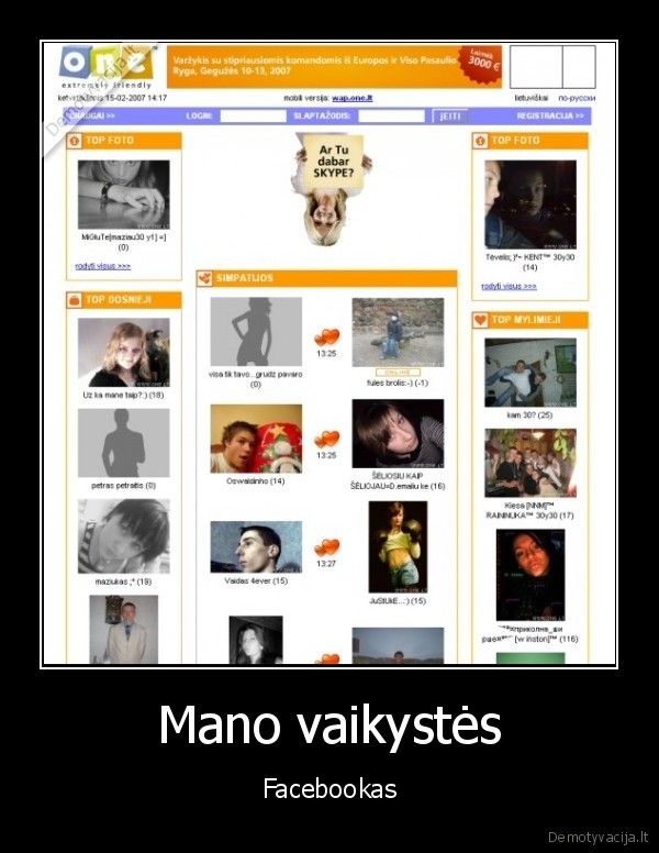 Mano vaikystės - Facebookas