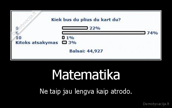 Matematika - Ne taip jau lengva kaip atrodo.