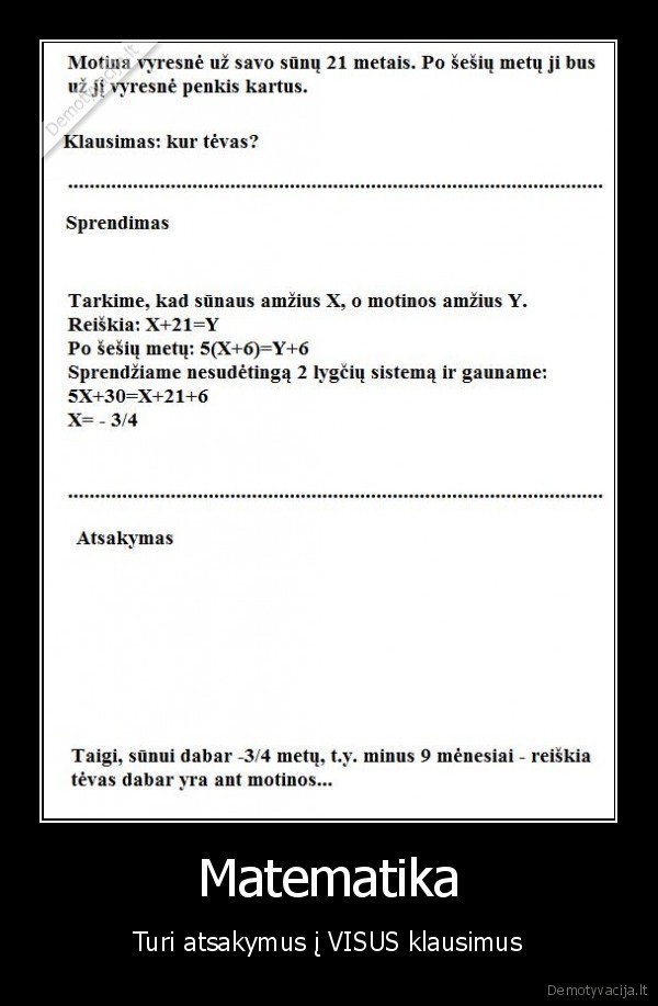 Matematika - Turi atsakymus į VISUS klausimus