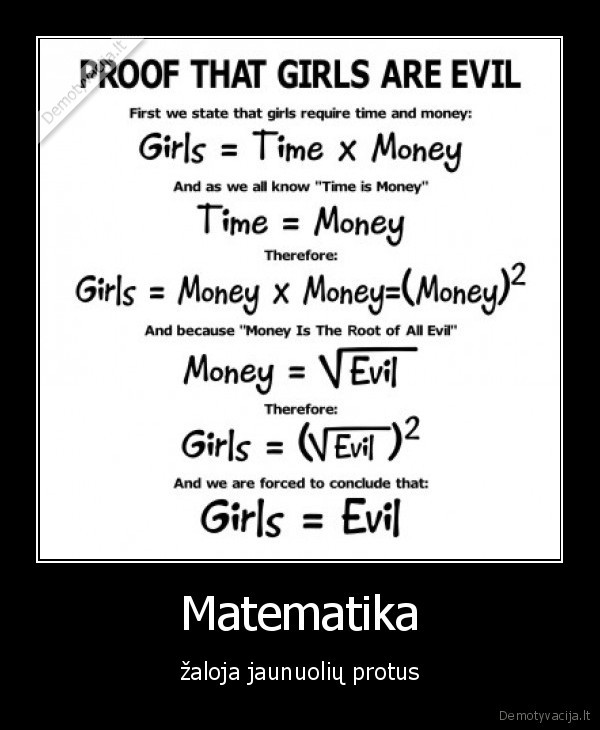 Matematika - žaloja jaunuolių protus