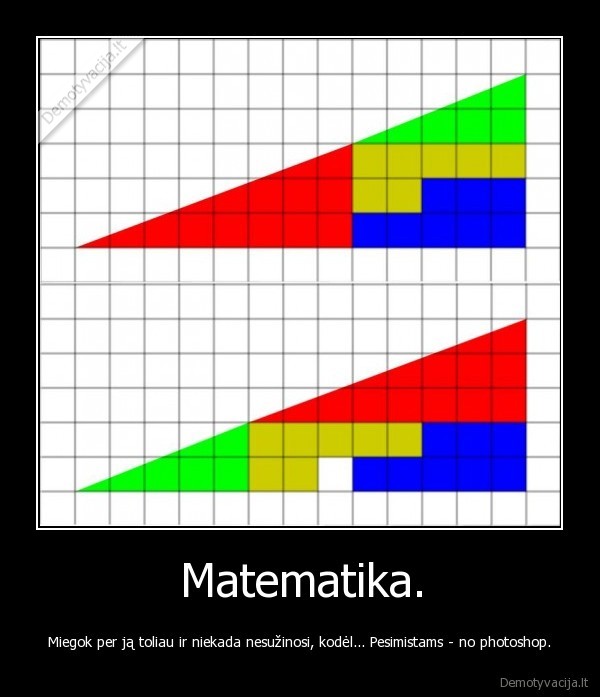 Matematika. - Miegok per ją toliau ir niekada nesužinosi, kodėl... Pesimistams - no photoshop.