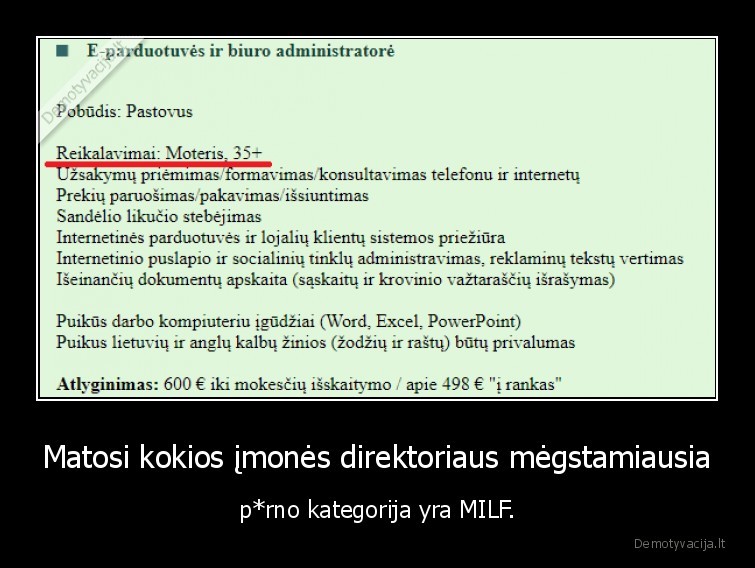 Matosi kokios įmonės direktoriaus mėgstamiausia - p*rno kategorija yra MILF.