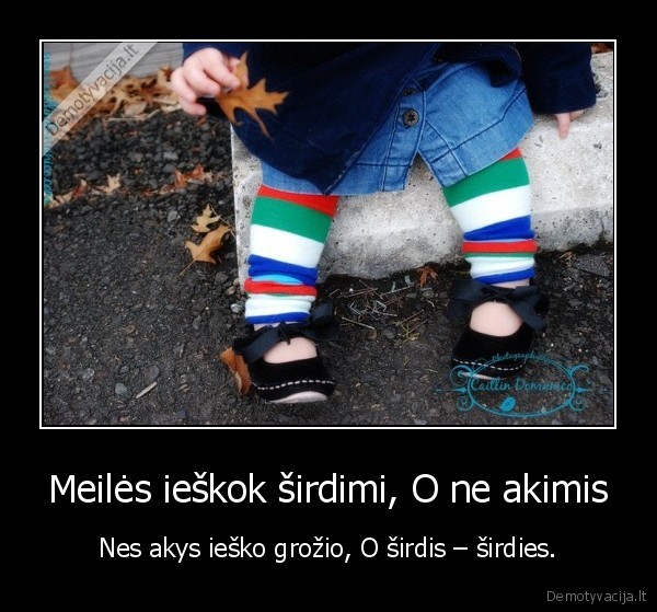 Meilės ieškok širdimi, O ne akimis - Nes akys ieško grožio, O širdis – širdies.