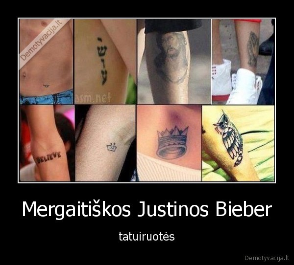 Mergaitiškos Justinos Bieber - tatuiruotės