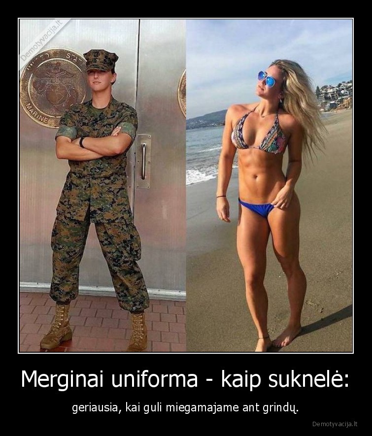 Merginai uniforma - kaip suknelė: - geriausia, kai guli miegamajame ant grindų.