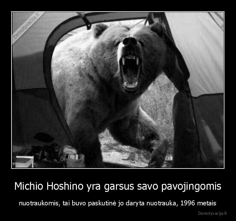 Michio Hoshino yra garsus savo pavojingomis - nuotraukomis, tai buvo paskutinė jo daryta nuotrauka, 1996 metais