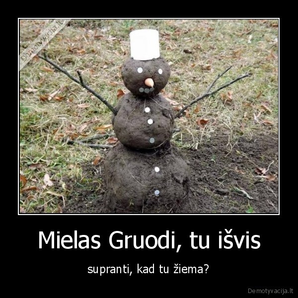 Mielas Gruodi, tu išvis - supranti, kad tu žiema?