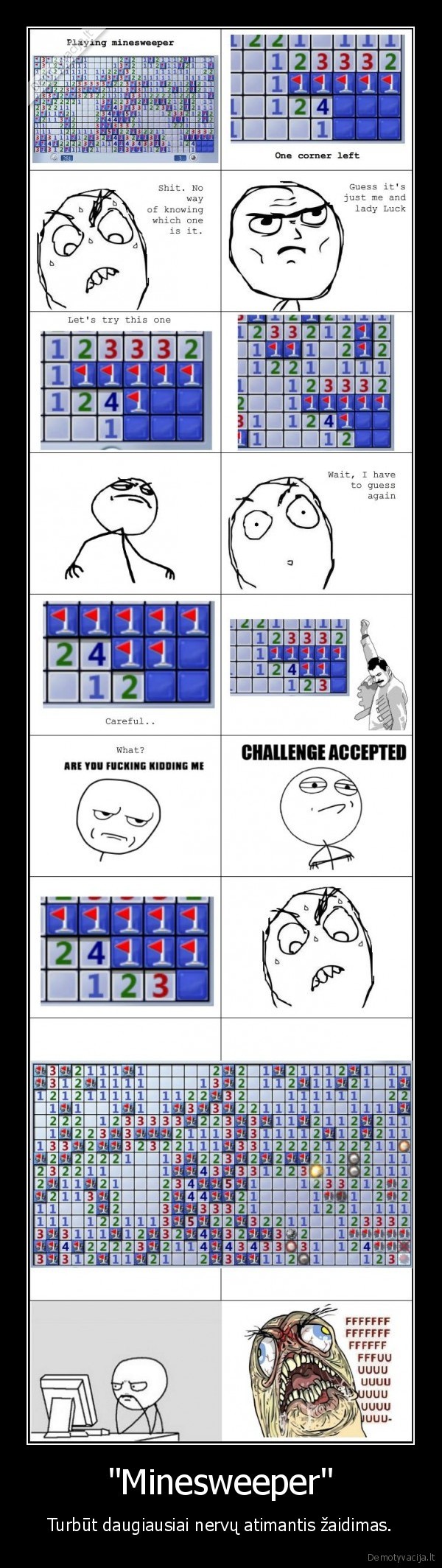 "Minesweeper" - Turbūt daugiausiai nervų atimantis žaidimas.